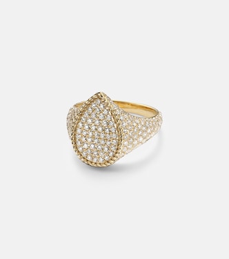 18kt yellow gold pinky ring with diamonds | Yvonne Léon