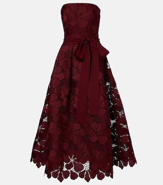 Silk-blend guipure lace cocktail dress | Elie Saab
