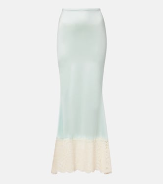 Natalia lace-trimmed satin slip skirt | Montce