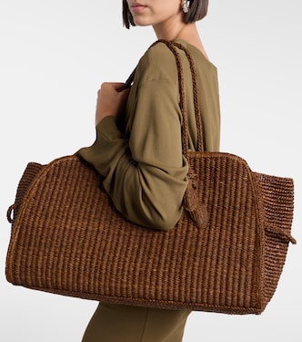 Turismo Large raffia bowling bag in brown - Jacquemus | Mytheresa
