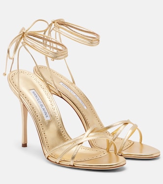 Sandalen Leva 105 aus Metallic-Leder | Manolo Blahnik