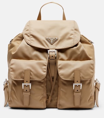 Re-Nylon leather-trimmed backpack | Prada