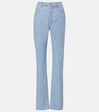 Jeans rectos con piel Intrecciato | Bottega Veneta