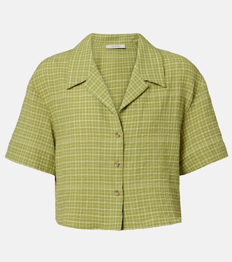 Lincoln checked cotton bowling shirt | Asceno