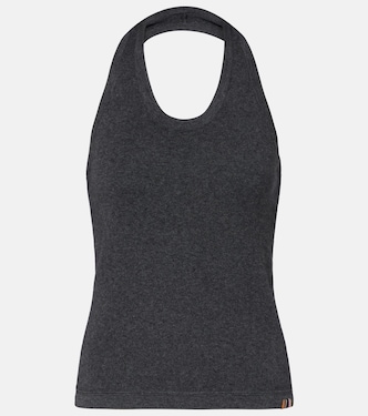 N°409 Jerry halterneck cotton and cashmere top | Extreme Cashmere