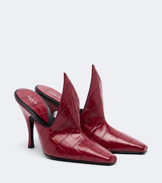 Croc-effect leather mules | Alaïa