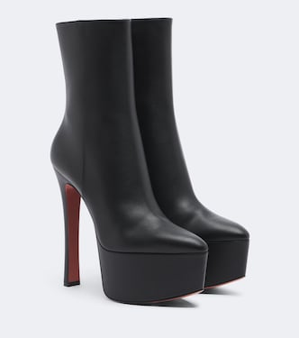 Cynthia leather platform ankle boots | Amina Muaddi
