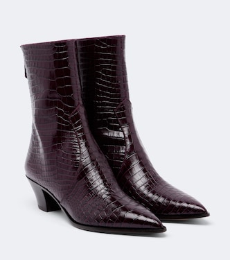 Brunswick croc-effect leather ankle boots | Aquazzura