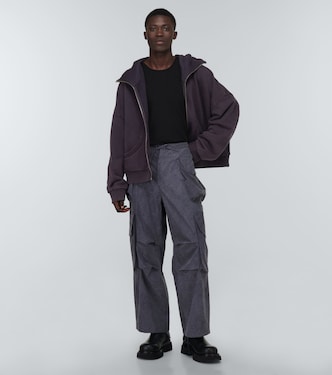 Gocar cotton-blend poplin cargo pants in blue - Entire Studios