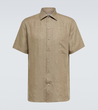 André linen bowling shirt | Loro Piana