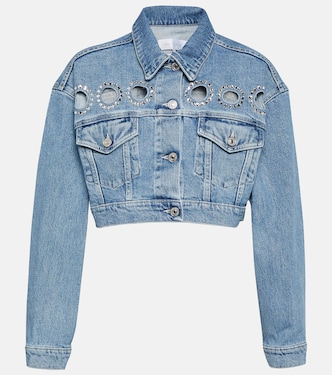 Babe embellished cropped denim jacket | 7 For All Mankind