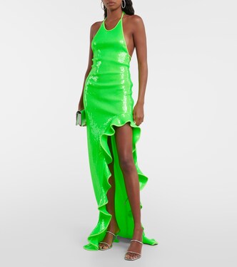 green emerald velvet dress Neon Green Tube Dress main image 0
