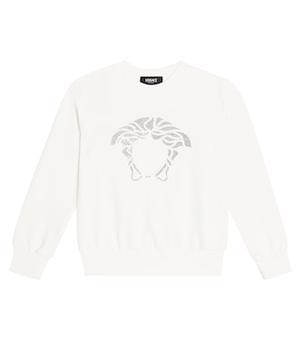 Medusa embellished cotton jersey sweatshirt | Versace Kids
