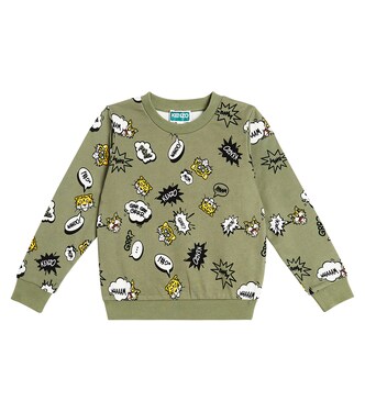 Printed cotton-blend jersey sweatshirt | Kenzo Kids