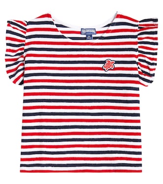 Genny striped ruffled cotton top | Vilebrequin Kids