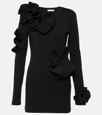 Floral-appliqué cotton-blend minidress | Area