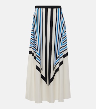 Cretto silk and cotton maxi skirt | Joseph