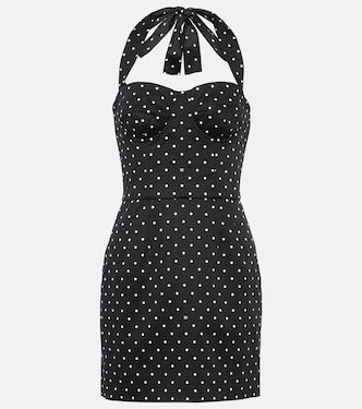 Polka-dot cotton-blend drill corset dress | Dolce&Gabbana