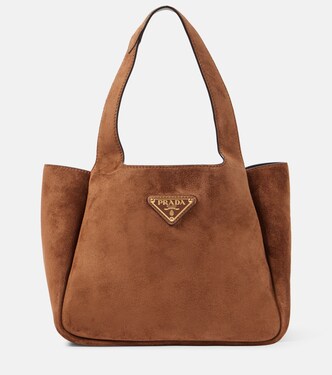 Medium suede shoulder bag | Prada