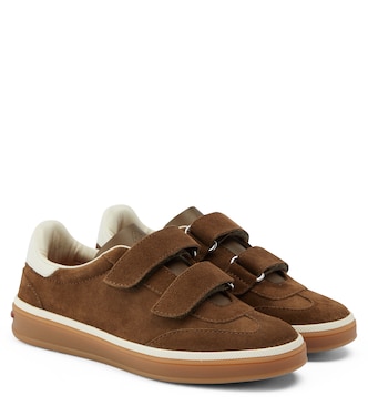 Walk leather-trimmed suede sneakers | Loro Piana Kids