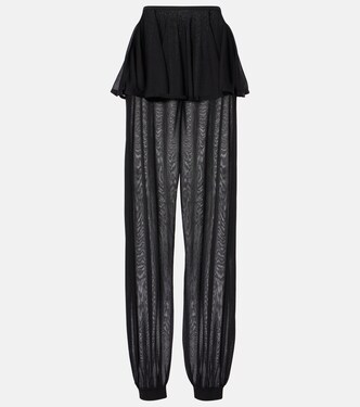 Mid-rise semi-sheer wide-leg pants | Alaïa