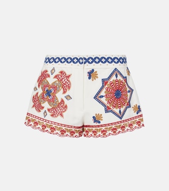 Embroidered cotton-blend shorts | Farm Rio