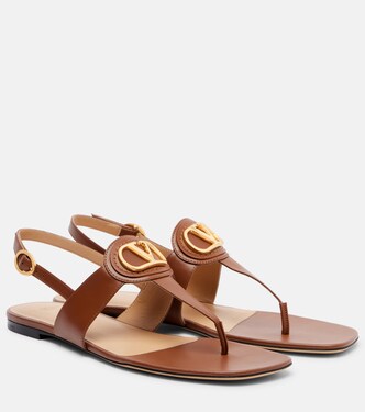 VLogo Signature leather thong sandals | Valentino Garavani