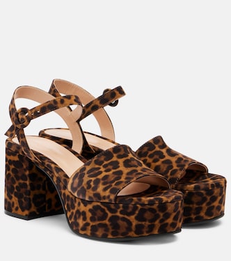 35 leopard-print leather platform sandals | Gianvito Rossi