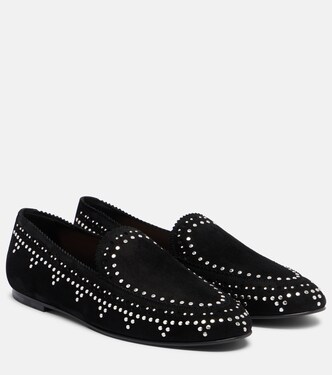 Skye studded suede loafers | Aquazzura
