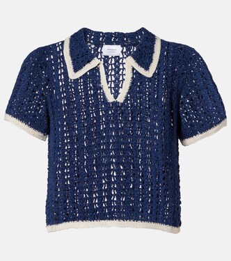 Crochet cotton polo shirt | Anna Kosturova