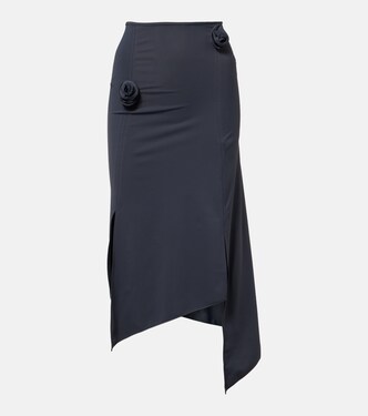 Floral-appliqué jersey midi skirt | Coperni