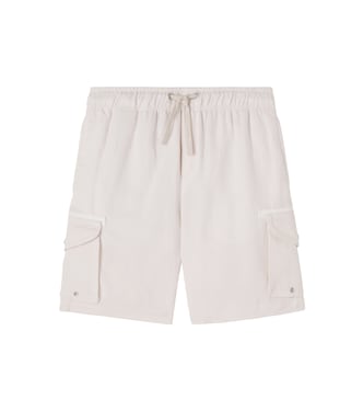 Linen and cotton cargo shorts | Brunello Cucinelli Kids