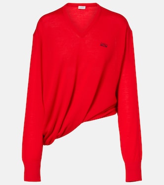 Pull Double L asymétrique en laine | Loewe