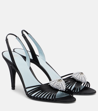 Cœur Royal satin slingback sandals | Valentino Garavani