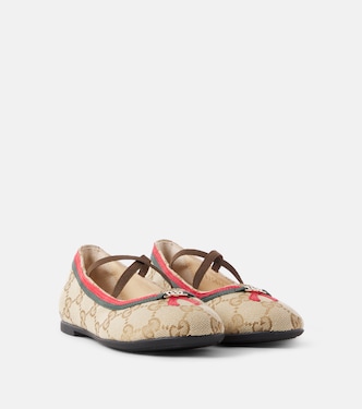 Web Stripe GG canvas ballet flats | Gucci Kids