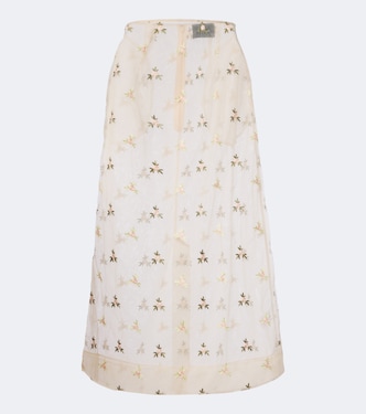 Embroidered tulle midi skirt | Simone Rocha
