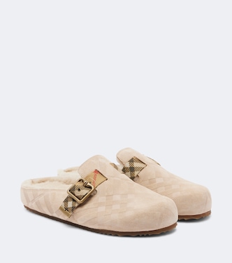 Zuecos Urchin de ante con borrego y Burberry Check | Burberry