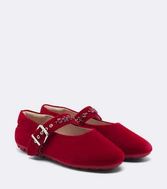 Embellished velvet Mary Jane flats | Simone Rocha