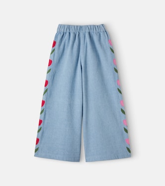 Floral embroidered wide-leg jeans | Emile et Ida