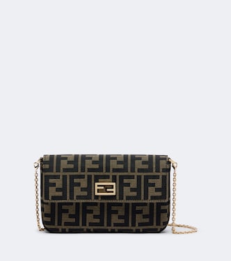 Mini FF jacquard canvas shoulder bag | Fendi