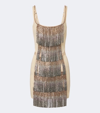 Embellished paneled lace minidress | The Attico