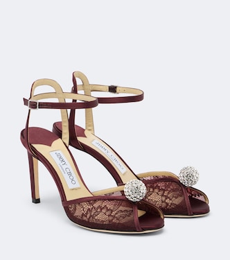 Sandalias Sacora de encaje con cristales | Jimmy Choo