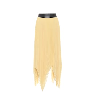 Pleated georgette asymmetric midi skirt | Loewe