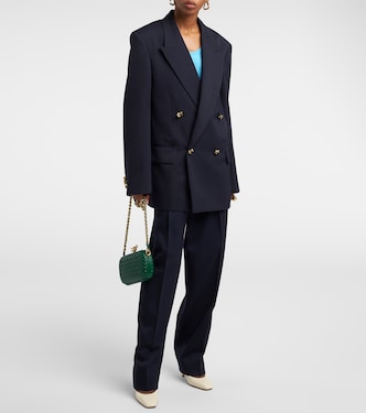 Double-breasted wool blazer in blue - Bottega Veneta | Mytheresa