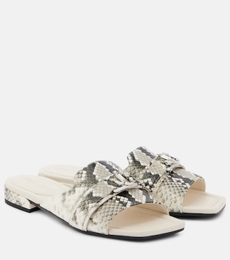 Nako snake-effect leather slides | Jimmy Choo