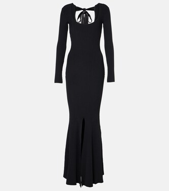 Ribbed-knit open-back jersey gown | David Koma