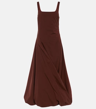 Olivia draped cotton-blend poplin midi dress | Simkhai