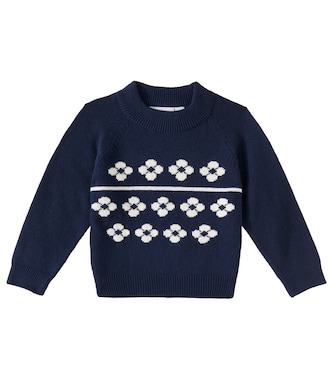 Flowers cotton and wool sweater | Mini Rodini