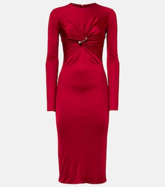 Safety Pin gathered jersey midi dress | Versace