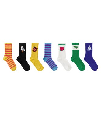 Seagull set of 7 pairs of cotton-blend socks | Mini Rodini